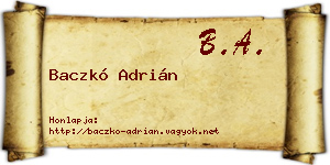 Baczkó Adrián névjegykártya