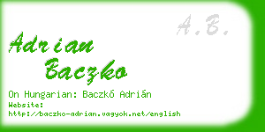 adrian baczko business card